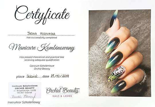 Grafika Certyfikat Manicure Kombinowany